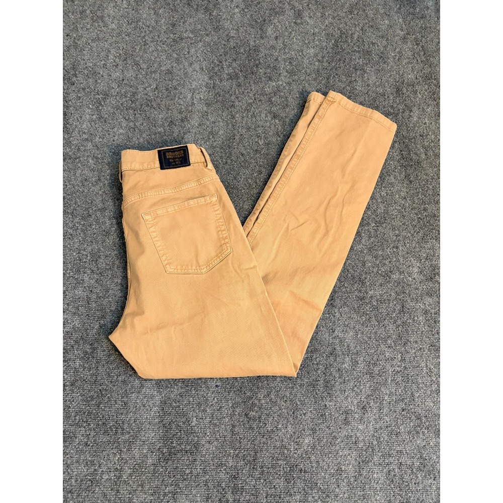 Brooks Brothers Slim Fit Chinos Mens 34x32 Tan Khaki Stretch Cotton Blend Pants
